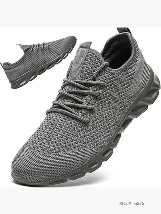 Men\'s Slip On Mesh Walking Sneakers Lightweight Breathable Athletic Shoes Lace main image 7